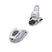 7.0 -Pair of white ski bindings on a white background