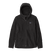 R1AirFullZip-A black Patagonia R1 Air Full-Zip Hoody for kids with a hood, displayed against a plain background.