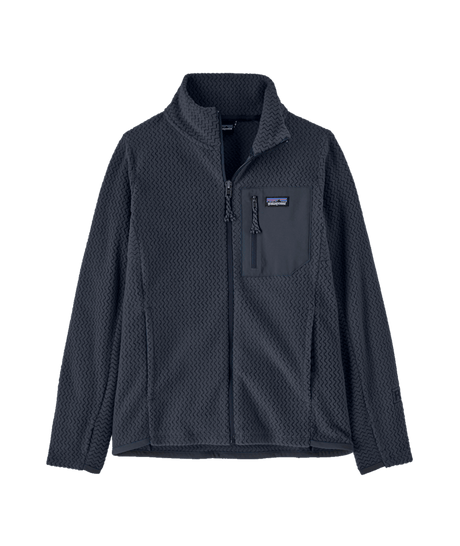 R1 Air jacket-A kids' full-zip Patagonia R1 Air jacket in black color, made from recycled fleece fabric.