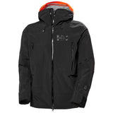 Sogn Shell 2.0 Jacket-Black jacket with orange hood on a white background