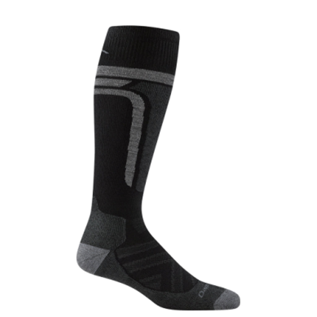 Edge OTC Midweight With Cushion-Black and gray sock on a white background