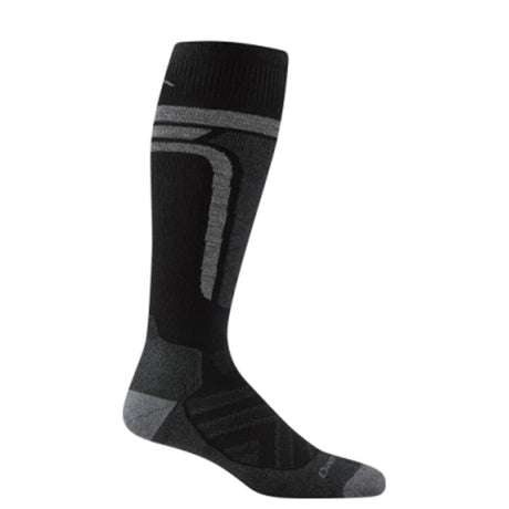 Edge OTC Midweight With Cushion-Black and gray sock on a white background