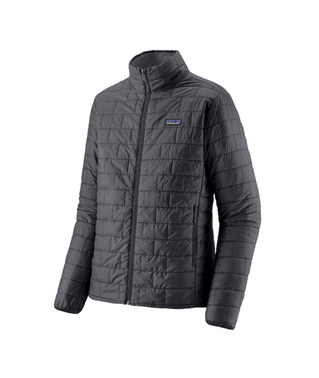 Nano Puff Jacket-A grey Patagonia Nano Puff Jacket for men displayed against a plain background.