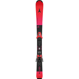 Redster J2- A pair of red Atomic Redster J2 kids skis with black bindings, designed for smooth progression and confident control on groomed terrain.