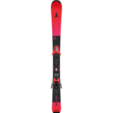 Redster J2- A pair of red Atomic Redster J2 kids skis with black bindings, designed for smooth progression and confident control on groomed terrain.