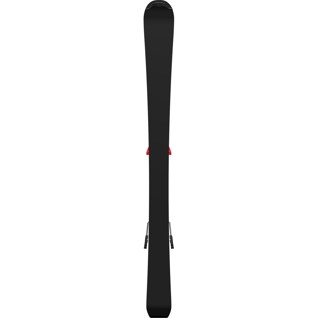 Redster J2- A pair of red Atomic Redster J2 kids skis with black bindings, designed for smooth progression and confident control on groomed terrain.
