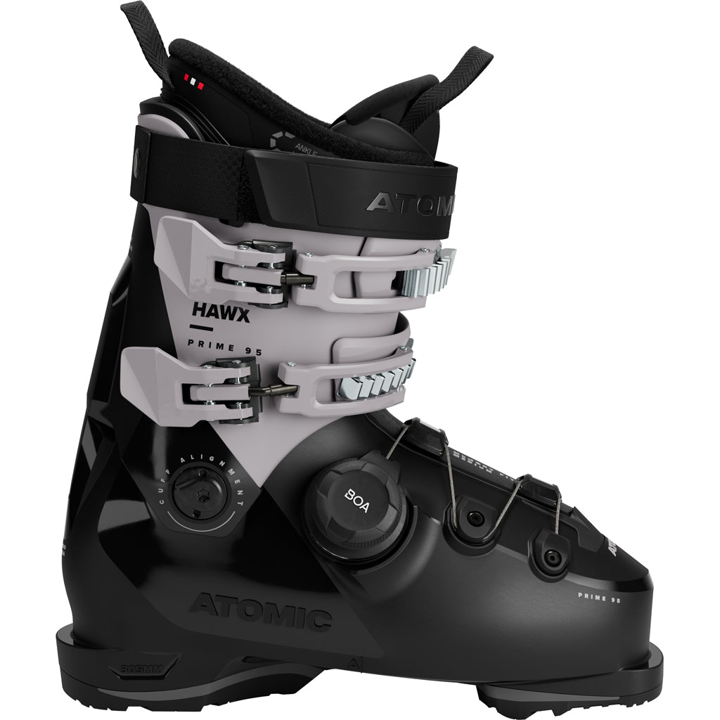 WHawxPrime95Boa-Black and gray Atomic ski boot on a white background