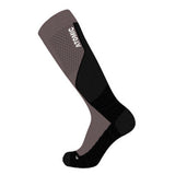 PerformanceSkiSock- A pair of Atomic Performance Adult Ski Socks in blue and black, featuring reinforced heel and toe areas and a snug fit design for comfort and support.