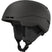 FourAmidLite- A black Atomic ski helmet with a red visor and gold accents on the strap.