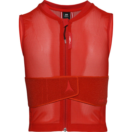 LiveShieldAmidLiteVest-Red protective vest with mesh design on a white background