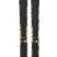ANTIMATTER92- Pair of black and gold skis on a white background
