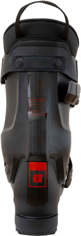 ARONE100- Black and red ski boot with visible brand logo on a white background