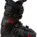ARONE100- Black and red ski boot with visible brand logo on a white background