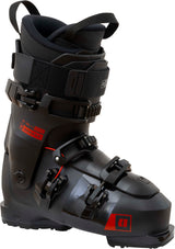ARONE100- Black and red ski boot with visible brand logo on a white background