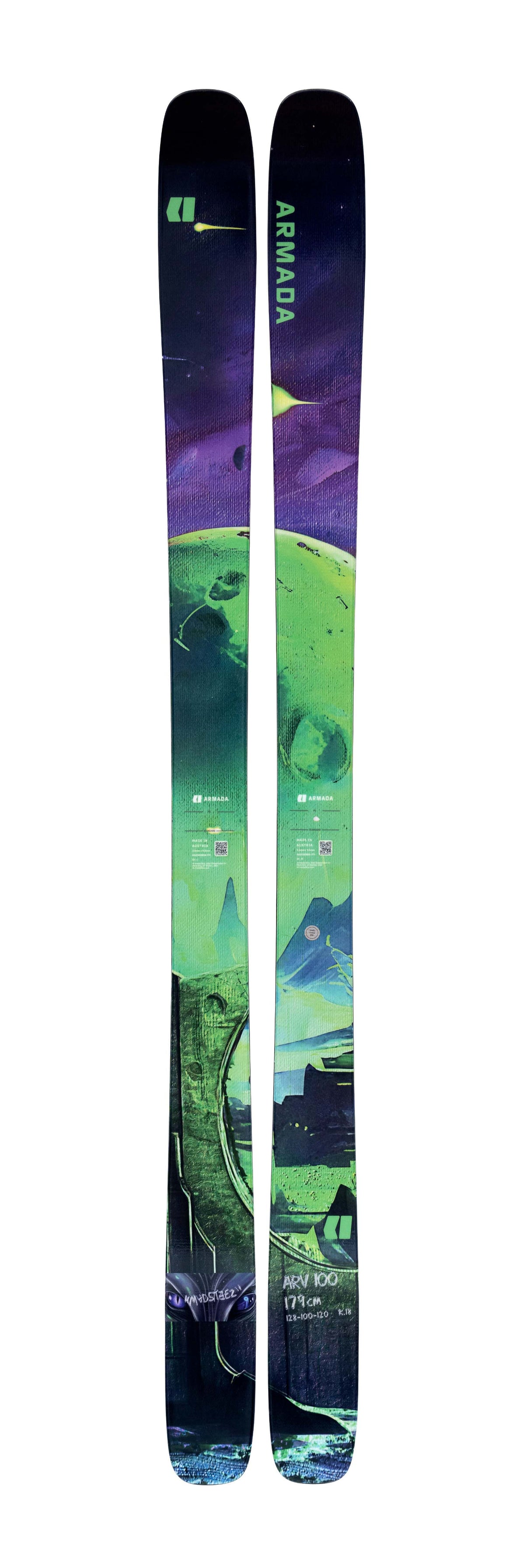 ARV100Madsteez- Multicolored ski on a white background