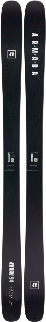 ARV94- Pair of black skis on a white background