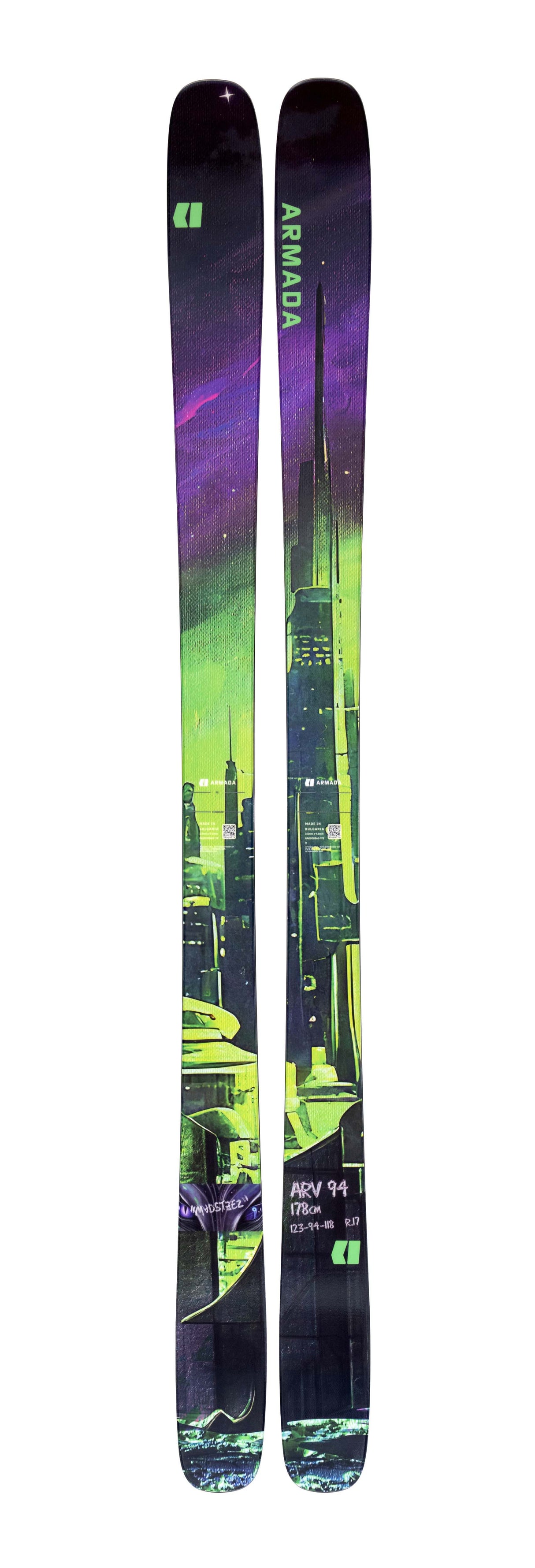 ARV94Madsteez- Multicolored ski on a white background