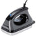 AdjustableTuningIronNA-Black and gray iron with a blue light on a white background