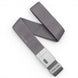 AeroMag-Gray belt with a white buckle on a white background