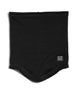AerogridNeckWarmer-A black ribbed knit neck gaiter or balaclava with a small white XTM logo on the lower right, displayed flat against a white background.
