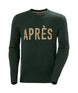 AftonKnitSweater-Green sweater with 'APRÈS' text on a white background