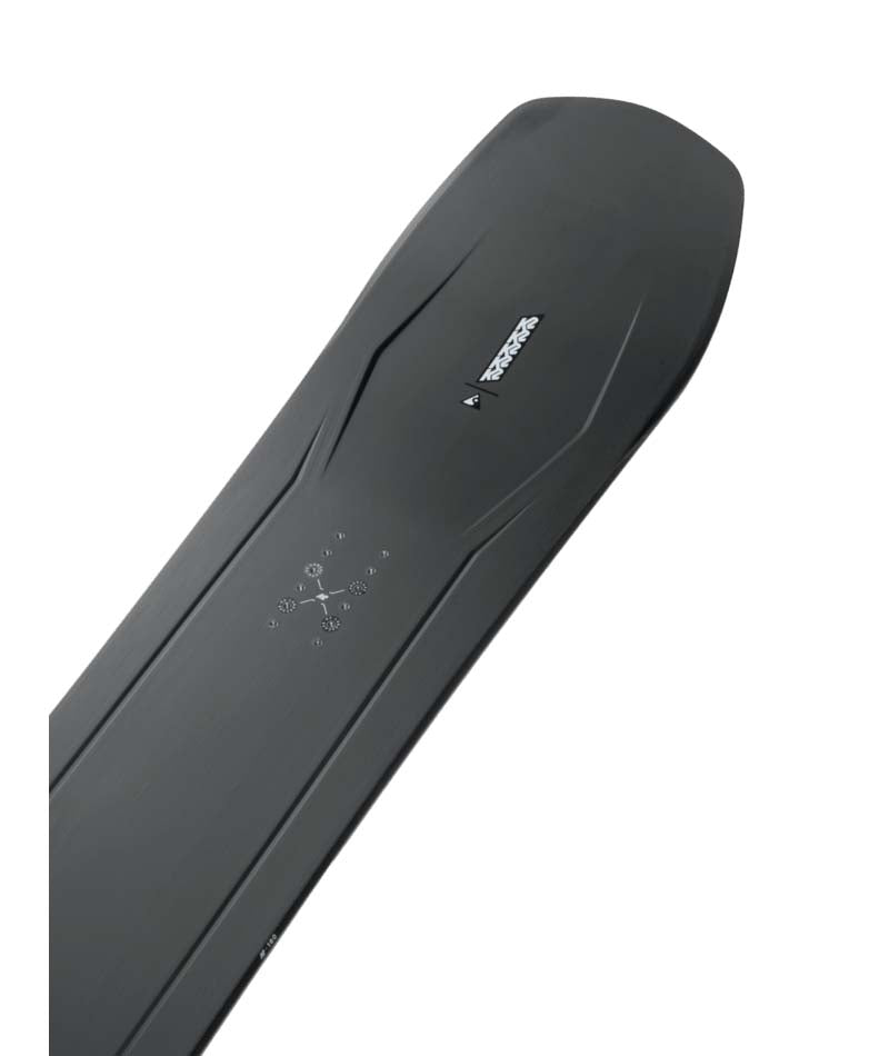 Alchemist- Black multicolored snowboard on a white background