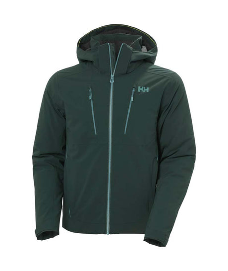 Alpha4.0Jacket-Green jacket with a hood on a white background