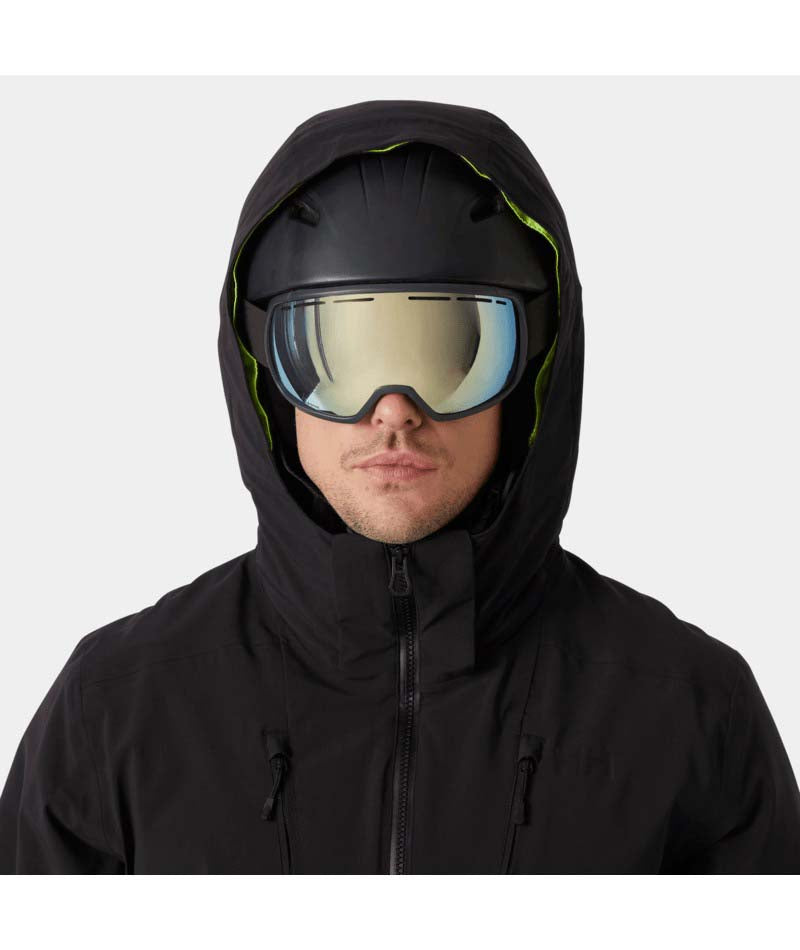 Alpha4.0Jacket-Black jacket with a hood on a white background