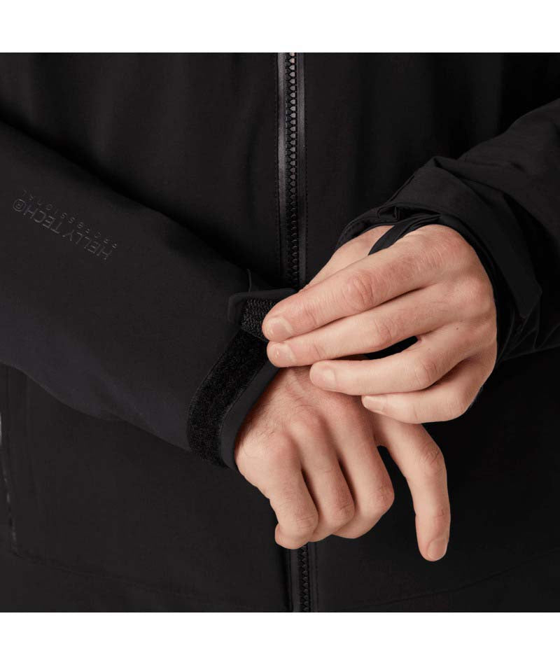 Alpha4.0Jacket-Black jacket with a hood on a white background