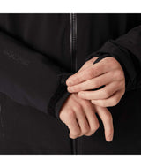 Alpha4.0Jacket-Black jacket with a hood on a white background