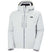 AlphaLifaloftJacket-Light gray hooded jacket with brand logo on a white background