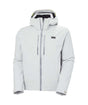 AlphaLifaloftJacket-Light gray hooded jacket with brand logo on a white background