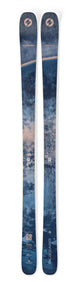 Anomaly88- Blue and cream skis on a white background