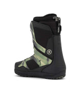 Anthem- Black and green snowboard boot on a white background