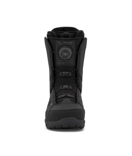Anthem- Black snowboard boot on a white background
