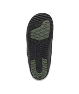 Anthem- Black and green snowboard boot on a white background