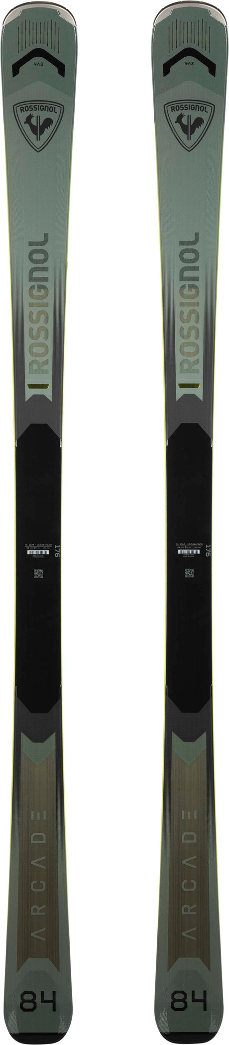 Arcade84Flat- Green ski on a white background 