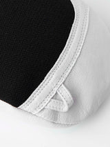 ArmyLeatherPatrolMitt-Pair of white and black mittens with a visible brand logo on a white background