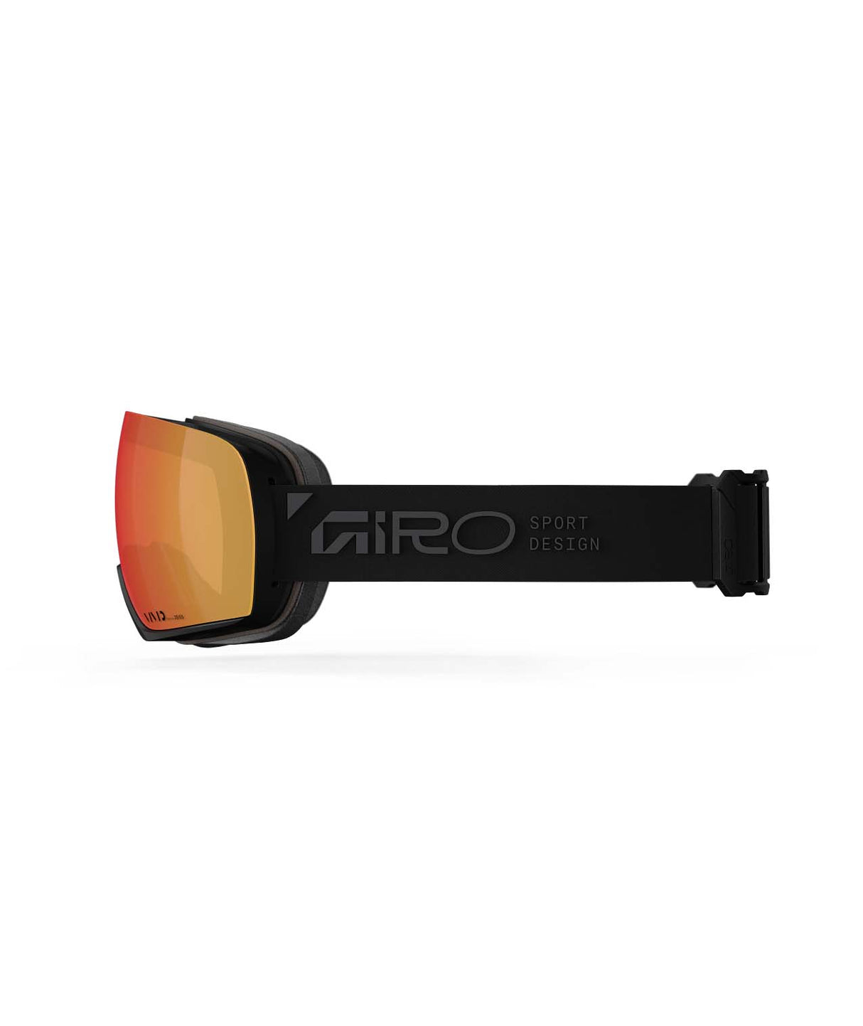 ArticleII-Giro ski goggles with red lens on a white background
