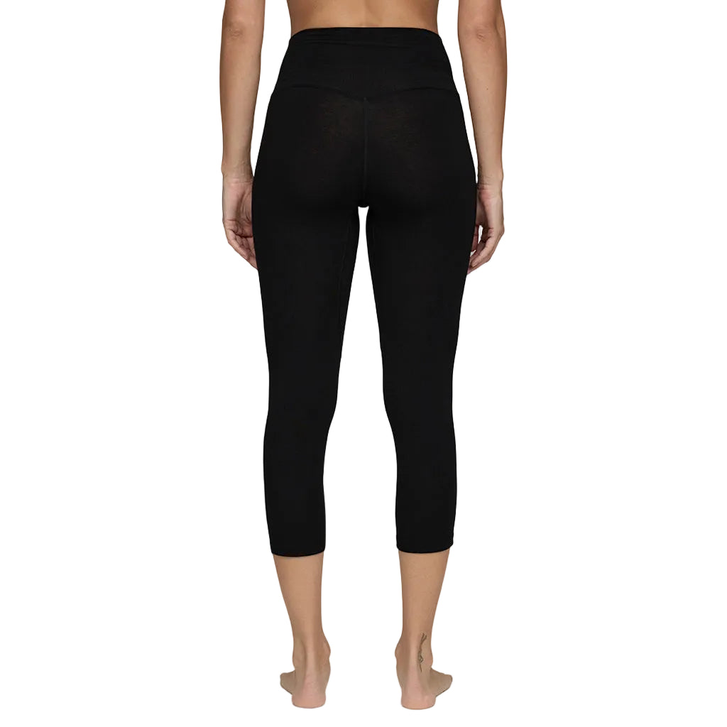 Midweight 3/4 Bottom-Black leggings on a white background