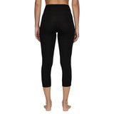 Midweight 3/4 Bottom-Black leggings on a white background