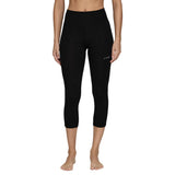 Midweight 3/4 Bottom-Black leggings on a white background