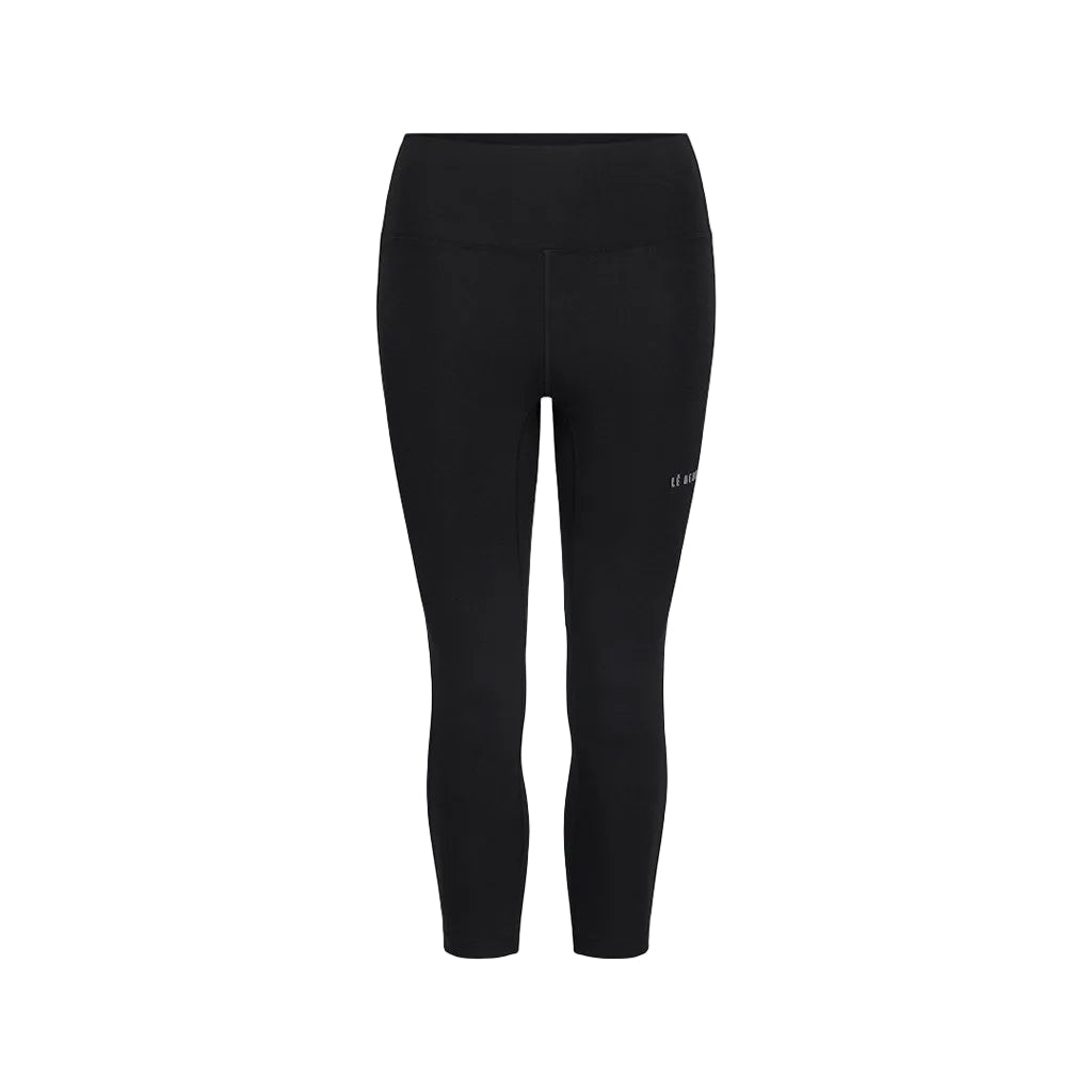 Midweight 3/4 Bottom-Black leggings on a white background