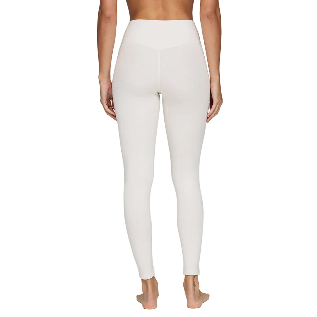 Heavyweight Antarctic Fleece Bottom-White leggings with a brand logo on a white background