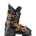BFC80- Black ski boot with orange accents on a white background