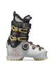 BFCBOA100- White ski boot with black and gold accents on a white background