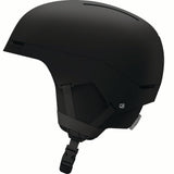 BRIGADERF-Black helmet with a strap on a white background