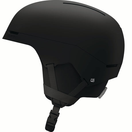 BRIGADERF-Black helmet with a strap on a white background