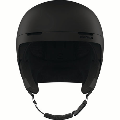BRIGADERF-Black helmet with a strap on a white background