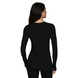 W Midweight Crew-Black long-sleeve shirt on a white background